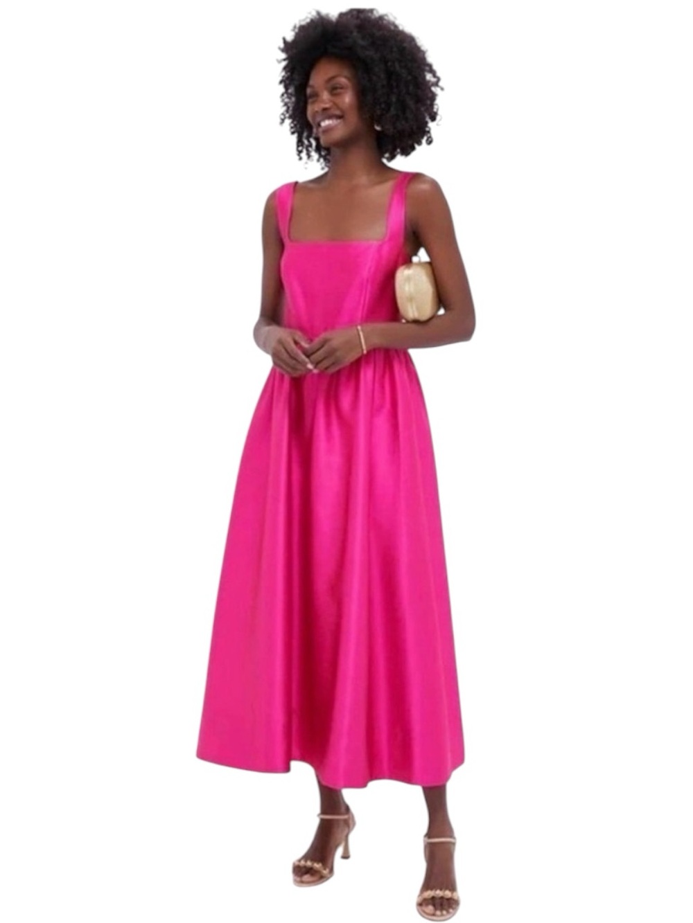 NEW TUCKERNUCK Esme Dupioni dress. Hot pink. M. NWT